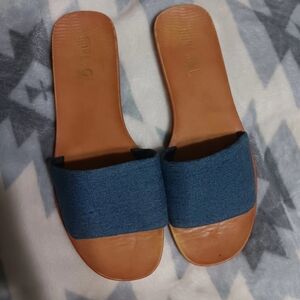 Rouge Helium Blue and Brown Sandals Minimalist Design
